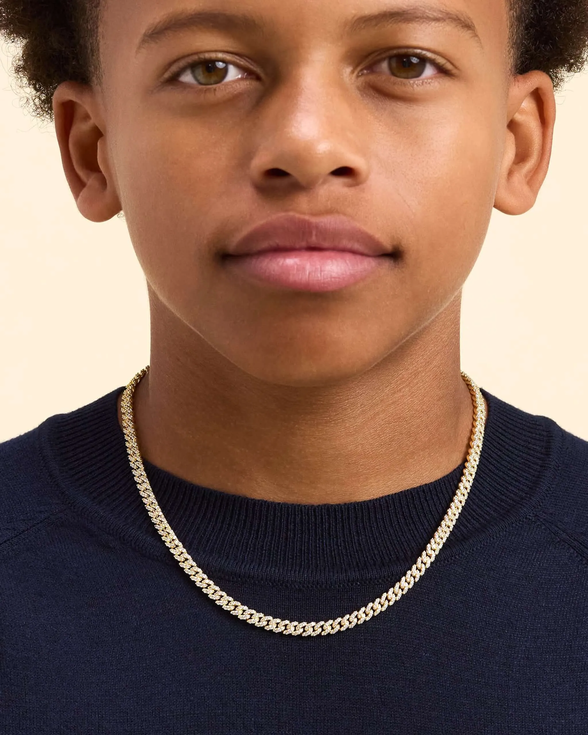 Youth Iced Out Cuban Link Chain - 5mm