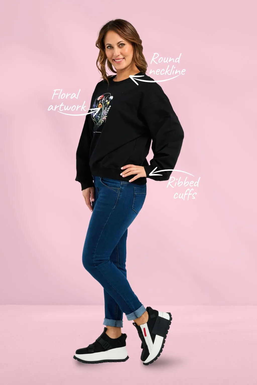 Zafina Livia Sweat Black