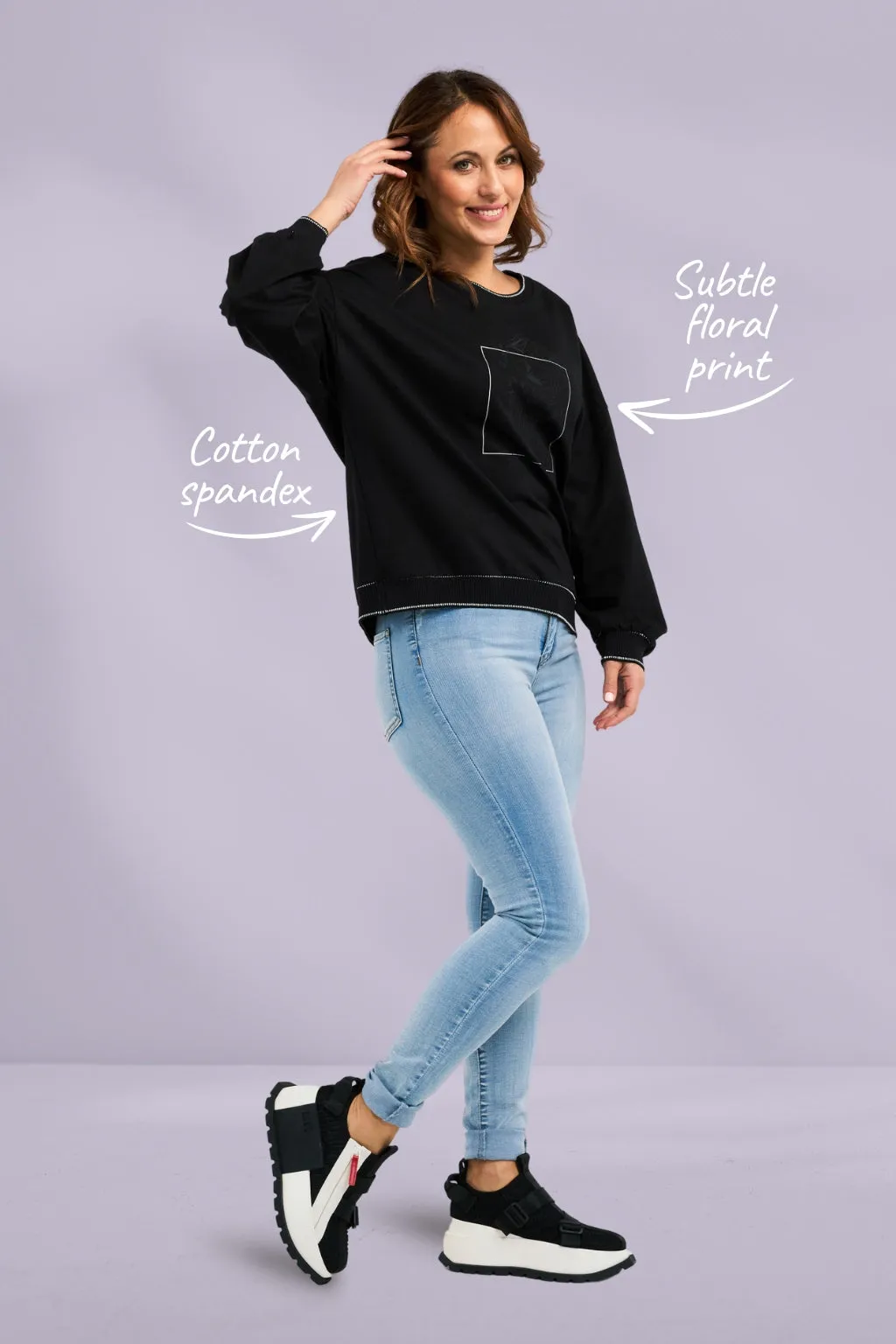 Zafina Maisie Sweat Black
